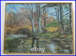 Vintage Antique American Landscape Painting Impressionist Impressionism Listed
