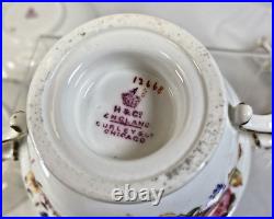 Vintage/Antique Burley & Co Chicago by H & Co England Cream Soup Cups & Saucers