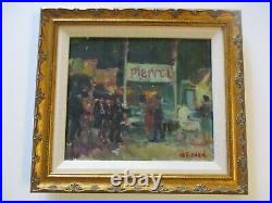 Vintage Antique Impressionist Painting Listed Regionalism Pierrot Expressionist