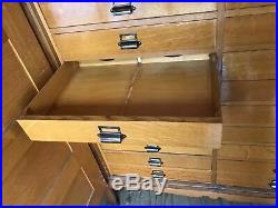 Vintage Antique Oak 24 Drawer Lawyers File Cabinet Apothecary Cupboard