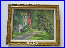 Vintage Antique Oil Painting American Regionalism Impressionism Landscape D'orsi