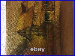 Vintage Antique Painting Signed MW Depicting a Building in a Landscape