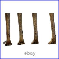 Vintage Art Deco Cast Iron Bench Legs Queen Anne Style 3-Toe Claw Foot Set of 4