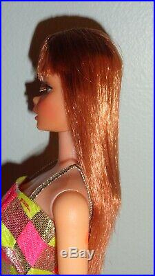 Vintage Barbie 1960's TNT Twist n Turn Titian Red Hair Dress Heels OSS Some TLC