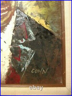 Vintage Clown Oil PaintingSigned Cohn 12x16 canvas, 22.5x18.5 withframe