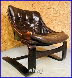 Vintage Danish MID Century Lounge Chair In Coco Leather And Rosewood (1)