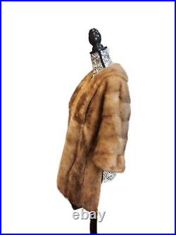 Vintage Feller's Furrier Mink Overcoat Shawl Size M/L In Brown Tones