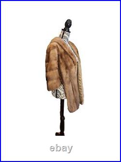 Vintage Feller's Furrier Mink Overcoat Shawl Size M/L In Brown Tones