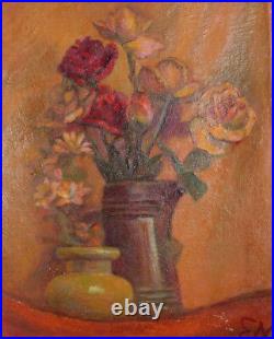 Vintage Floral Still Life Oil Painting Signed