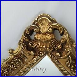 Vintage French Italian Mantle Mirror Rococo Gold Wall Hollywood Regency