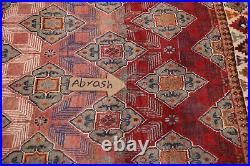 Vintage Geometric Abadeh Tribal Handmade Area Rug Nomad Wool Red Carpet 5'x10