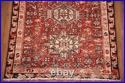 Vintage Geometric Gharajeh Tribal Area Rug 3'x6' Wool Hand-knotted Nomad Carpet