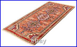 Vintage Geometric Hand-Knotted Carpet 4'8 x 9'5 Traditional Wool Rug