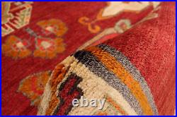 Vintage Geometric Hand-Knotted Carpet 6'9 x 9'9 Traditional Wool Rug