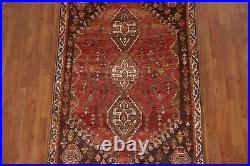 Vintage Geometric Tribal Traditional Abadeh Area Rug 4'x5' Wool Hand-knotted Rug