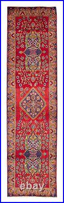 Vintage Hand Knotted Area Rug 3'7 x 13'9 Traditional Wool Carpet
