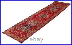 Vintage Hand Knotted Area Rug 3'7 x 13'9 Traditional Wool Carpet