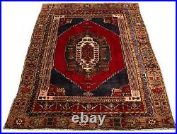 Vintage Hand Knotted Area Rug 4'11 x 8'10 Traditional Wool Carpet
