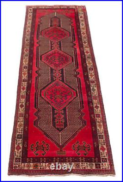 Vintage Hand-Knotted Carpet 3'2 x 13'2 Traditional Wool Area Rug