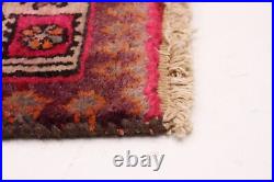 Vintage Hand-Knotted Carpet 3'2 x 13'2 Traditional Wool Area Rug
