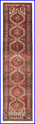 Vintage Hand-Knotted Carpet 3'3 x 13'4 Traditional Wool Area Rug