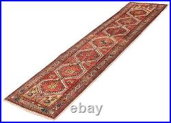 Vintage Hand-Knotted Carpet 3'3 x 13'4 Traditional Wool Area Rug