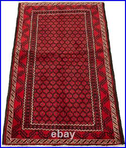 Vintage Hand-Knotted Carpet 3'8 x 6'9 Traditional Wool Area Rug