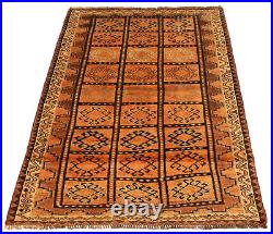 Vintage Hand-Knotted Carpet 4'11 x 7'9 Traditional Wool Area Rug