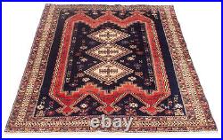 Vintage Hand-Knotted Carpet 5'5 x 7'7 Traditional Wool Area Rug