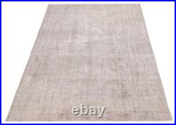 Vintage Hand-knotted Distressed Carpet 5'0 x 8'6 Traditional Overdyed Rug