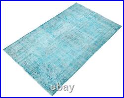 Vintage Hand-knotted Distressed Carpet 6'1 x 9'1 Traditional Overdyed Rug