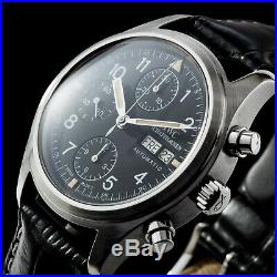 Vintage IWC Pilot's Chronograph Watch 39mm IW3706-01 German Day/Date
