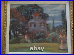 Vintage Impressionism Expressionism Painting Oil Antique New Jersey Exhibited