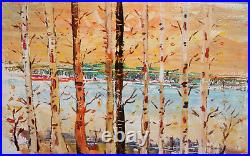 Vintage Impressionist Oil Painting Forest Landscape