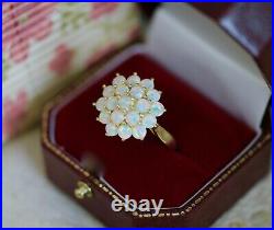 Vintage Jewellery Ring Opal Gold Dress Antique Art Deco Jewelry Size 8 P1/2