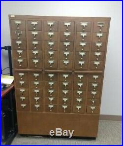 Vintage Library Card Catalog 60 Drawers File Cabinet PICK UP ONLY