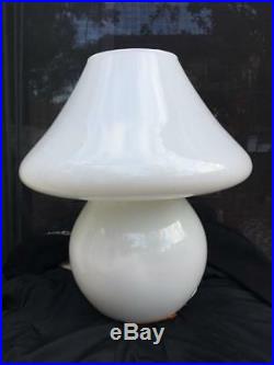 Vintage MID Century Vetri Murano Glass Mushroom Lamp Italy