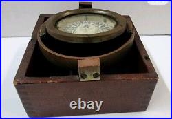 Vintage Maritime Brass Compass by John Bliss & Co, New York Early 20th Century