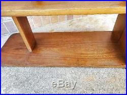 Vintage Mid Century 3 Tier End Table Surf Board Style Solid Wood 28x25