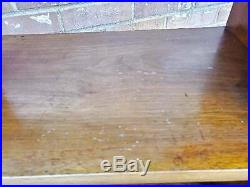 Vintage Mid Century 3 Tier End Table Surf Board Style Solid Wood 28x25
