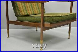 Vintage Mid Century Danish Modern Metal Frame & Walnut Lounge Arm Club Chair