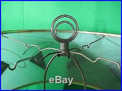 Vintage Mid Century Modern Atomic Table Lamp Fiberglass Shade Art Deco