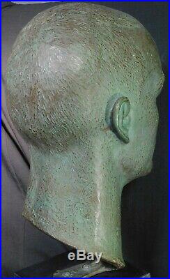 Vintage Mid Century Modern Bronze Bust Handsome Young Man Sculpture G Rebechini