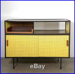 Vintage Mid Century Modern Iron Pegboard Credenza Buffet Vista Inco Eames Era