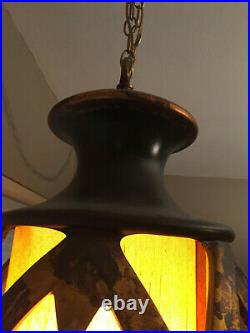 Vintage Mid Century Modern MCM Swag Hanging Light Lamp