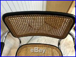 Vintage Mid Century Modern Marcel Breuer Chrome Cesca Arm Chairs 1970s