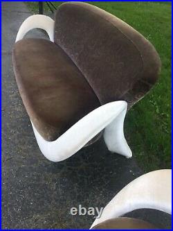 Vintage Modern Postmodern Curved Sculptural Sofa & Chair Weiman Preview Kagan