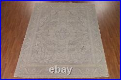 Vintage Muted Floral Traditional Tebriz Area Rug 9'x11' Wool Hand-knotted Carpet