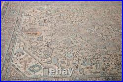Vintage Muted Geometric Tebriz Area Rug 6'x9' Traditional Hand-knotted Carpet