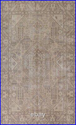Vintage Muted Geometrig Tebriz Traditional Handmade Wool Area Rug 6' 6 x 10' 1